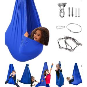 Aokitec Sensory Swing for Kids with Special Needs (Hardware Included) Therapy Sw Blue 220 LBS