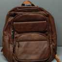 37L Backpack Purse for Women Men for Work Travel BackPack Vegan Leather Laptop College Daypack Shoulder Bag Brown