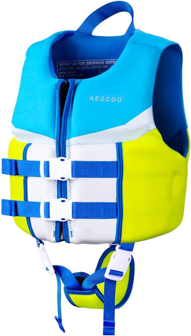 AEOCOO Toddler Swim Vest for 20-30-50-90 Pounds, Kids Pool Floaties Vest 1-2-3-5-6-9 Year Old, Puddle Swim Jumper Buoyancy Jacket, Boys, Girls, Nios. M