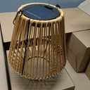 VIHOSE 6 Pack Solar Lantern Outdoor Waterproof Rattan, Square