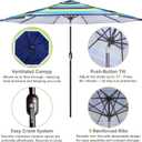 Blissun 10FT Outdoor Patio Umbrella, Outdoor Table Umbrella, Yard Umbrella, Market Umbrella with 8 Sturdy Ribs, Push Button Tilt and Crank