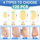 Arme Hydrocolloid Bandages, 50Pcs Gel Blister Bandages for Feet, Waterproof Blister Pads Blister Cushions for Prevention & Recovery, Blister Bandaids for Heel Foot Toe Protection(4 Shape Variety Pack)