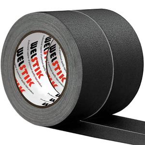WELSTIK 2 Pack Black Gaffers Tape,2" X 33 Yards-10% Longer Gaffer Tape,Waterproof Matte Finish Gaff Tape,Non Reflective,Easy to Tear