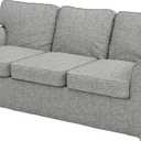 Ektorp 3 Seat Sofa Cotton Cover Replacement Slipcover Compatible with IKEA Ektorp Sofa Cover (Polyester Flax Sofa)