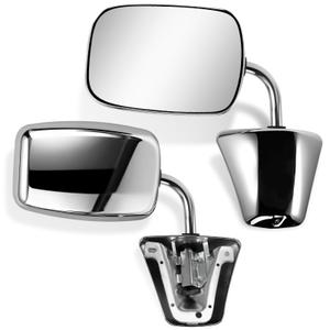 PZ Door Mirrors Compatible with 1988-1999 Chevy GMC C1500 C2500 C3500 K1500 K2500 K3500, Manual Adjustable Driver and Passenger Side View Mirrors with Manual Folding Pair Set Chrome