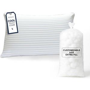 Beckham Hotel Collection Summer Sanctuary King Pillow - Cooling Qmax Adjustable Down Alternative Pillow w/Extra Fill, Ideal for Side Back Stomach Sleepers, King Size