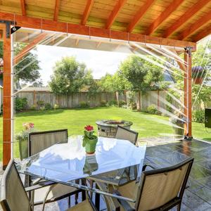 Clear Vinyl Tarp 8X12Ft, Clear Tarps Heavy Duty Waterproof Tarp Cover with Grommets and Reinforced Edge, 20Mil Transparent Tarpaulin for Patio Enclosure, Outdoor Rainproof Canopy, Chicken Coops Cover