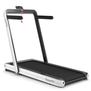 4.75HP 2 In 1 Folding Treadmill W/Remote APP Control - White