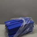 MANUFORE Metal Tool Box 16.5 x 8.5 x 8'' Folding Tool Storage Box, 3 Level and 5-Tray, with A Hole for Locking (Blue)