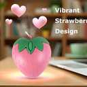 Wired Mouse Cute Pink Fruit Strawberry Shape Mice, Silent Portable Lightweight USB Girly Optical Corded Mice for Chromebook PC Laptop Mac Computer Desktop Notebook Kids Girl Women Office School Gift