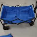 Foldable Outdoor Wagon - Heavy Duty Beach Wagon All-Terrain Utility Cart with Wheels, Adjustable Handle Grocery Cart for Beach, Camping, Sports, Shopping - Blue