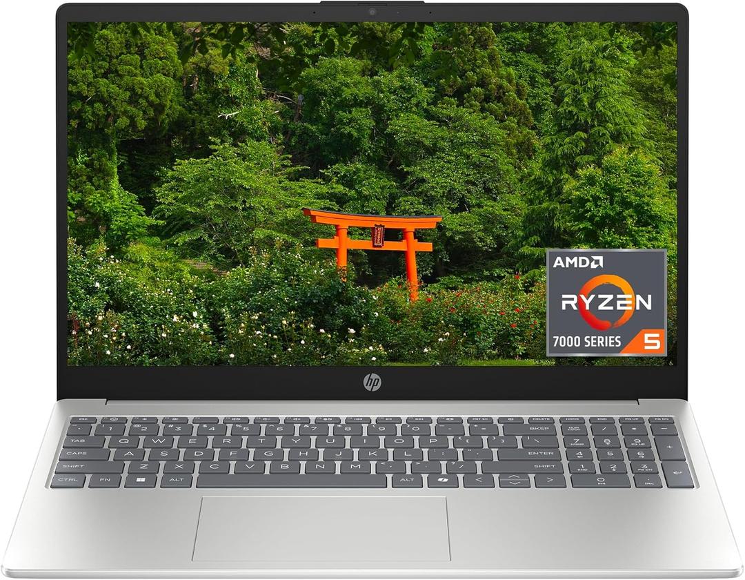 HP 16 inch Laptop, HD Touchscreen Display, AMD Ryzen 5 7520U, 8 GB RAM, 512 GB SSD, AMD Radeon Graphics, Windows 11 Home, Natural Silver, 15-fc0499nr