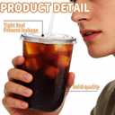 Alaeseje 50 Pack Clear Plastic Cups with Lids and Straws,20 oz Disposable Iced Coffee Cups,PET Crystal Cups,Round Bottom To Go Cup for Iced Coffee Juice Smoothie Cold Beverage