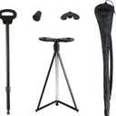 XXL Portable Walking Cane with Seat, Adjustable 34"-37" Foldable Lightweight Aluminum Anti-Slip Walking Stick for Men & Women, 550 Lbs Cane with Chair for Travel Hiking with Carry Bag