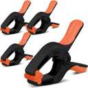 HORUSDY 4-Pack Spring Clamps Heavy Duty, 7-inch Large Plastic Clamps for Crafts with 3.7 Inch Jaw Opening for DIY, Gluing, Clamping and Securing