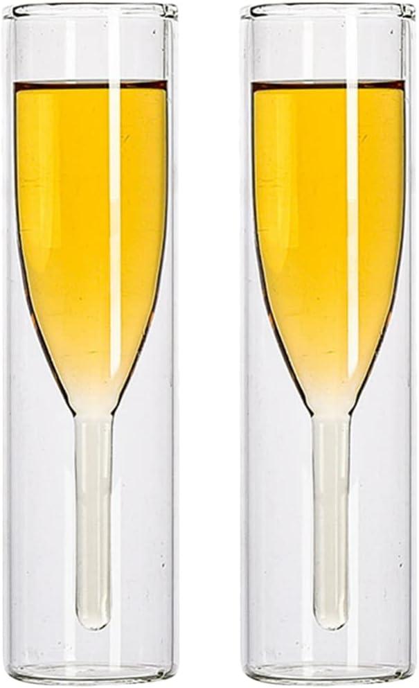 Zerodeko Double Wall Glasses Set of 2 Stemless Insulated Goblets 7.48In for Beach Theme Party Home Bar Wedding Entertaining