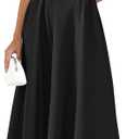 PRETTYGARDEN Summer Sleeveless Maxi Dresses for Women 2025 Elegant Classy A Line Tank Formal Midi Long Wedding Guest Dress(Black, Medium)