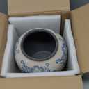 Blue and White Vase - 7.1 Inchs Vintage Ceramic Vases for Home Decor, Farmhouse Flower Vase for Living Room and Kitchen, Vintage Pottery Decor for Table Shelf and Mantle, Chinoiserie Decor Vases