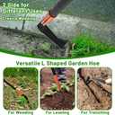 Small Garden Hoe with 71" Long Handle, L Shaped Gardening Weeding Tools with Three-Sided Sharp Blades, Hula Garden Hoe, Lightweight Weed Puller Tool for Trenching, Weeding, Loosening, Crack Weeder