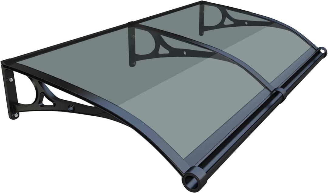 Awning for Door Entrance, Awnings for Doors, Window Awnings Exterior Polycarbonate Cover Outdoor Front Door Patio UV/Rain/Snow Protection, Door Awnings Exterior for Porch/Patio/Deck (40" x 80", Smoke Gray)