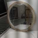 HOITUZYUS Farmhouse Round Wood Mirror 30 Inch, Rustic Boho Circle Decorative Mirrors for Bathroom, Living Room, Entryway, Bedroom, Hallway