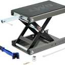 Orion Motor Tech Motorcycle Lift, 1100lb Motorcycle Scissor Lift Jack with Wide Deck T Handle 3/8" Socket, Motorbike Center Stand with Chain Brush, Crank Hoist Stand for ATV Dirt Bike Cruiser, Gray