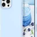 DOMAVER Case for iPhone 16 Pro 6.3'' Case Smooth Liquid Silicone Soft Gel Rubber Microfiber Lining Cushion Cover Shockproof Protective Phone Cases Compatible with iPhone 16 Pro - Light Blue