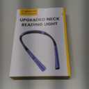 Glocusent Upgraded LED Neck Reading Light, Book Light for Reading in Bed, 30-min Timer, 3 Colors & 3 Brightness Adjustable, Rechargeable & Long Lasting, Perfect for Reading, Knitting (Slim-Medium, Lake Blue)