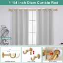 Heavy Duty Curtain Rods, 1 1/4 Inch Diameter Curtain Rod for Window 48-84Inch(4-7ft), Telescoping Large Drapery Rod with Adjustable Modern Brackets, Warm Gold