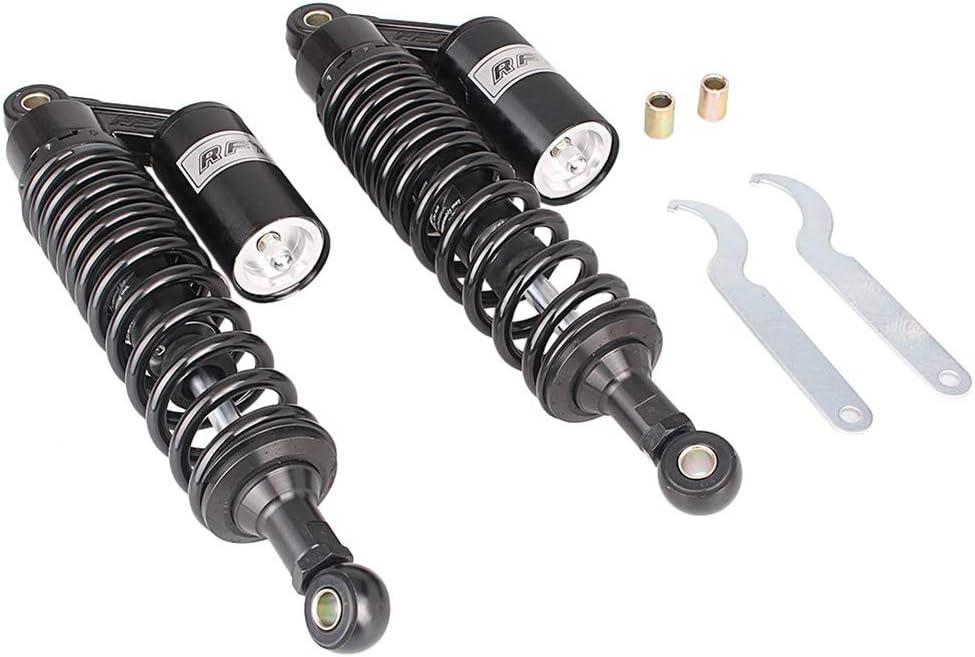 Newsmarts 2pcs 12.5" 320mm Motorcycle Air Shock Absorbers Rear Nitrogen Suspension Universal Fit for HONDA for Suzuki for Yamaha for Kawasaki for UTV ATV Go Kart Quad Dirt Sport Bikes, Black