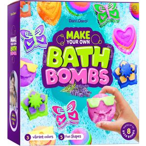 Dan&Darci Bath Bomb Making Kit for Kids - Kid Crafts Science Project - Gifts for Girls and Boys - Craft Activity Gift for Age 6, 7, 8, 9, 10, 11 & 12 Year Old Girl - Makes 10 Baths Bombs Fizzies