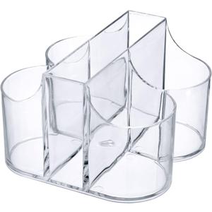 Lillian Tablesettings Cutlery Caddy Organizer 5 Compartment - Silverware Organizer & Napkin Holder - Clear Lillian Tablesettings Cutlery Caddy Organizer 5 Compartment - Silverware Organizer & Napkin Holder - Clear