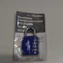 Puroma 1 Pack Combination Lock for Locker 4 Digit Outdoor Waterproof Padlock for School, Gym, Sports, Fence, Toolbox, Gate, Case, Outdoor, Hasp Storage, Cabinets (Blue)