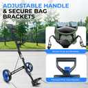 SereneLife Golf Push Pull Cart Lightweight, Foldable, Bag Holder with Adjustable Handle, Caddy Accessories, Compact Folding Golf Trolley for Travel, 2 Wheel, 22.8"