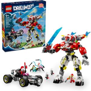LEGO DREAMZzz Cooper's Tiger Mech & Zero's Hot Rod Car Toy - Building Robot Toy for Kids, Boys and Girls, Ages 9+ - Building Kit for Pretend Play - Gift Idea for Birthdays - 71497