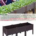 Kalolary 3 Sets Raised Garden Bed Elevated Garden Bed with Legs Patio Plant Boxes Vegetable Flowers Planting Raised Container for Indoor Outdoor Plant Fence Balcony Yard Gardening Supplies
