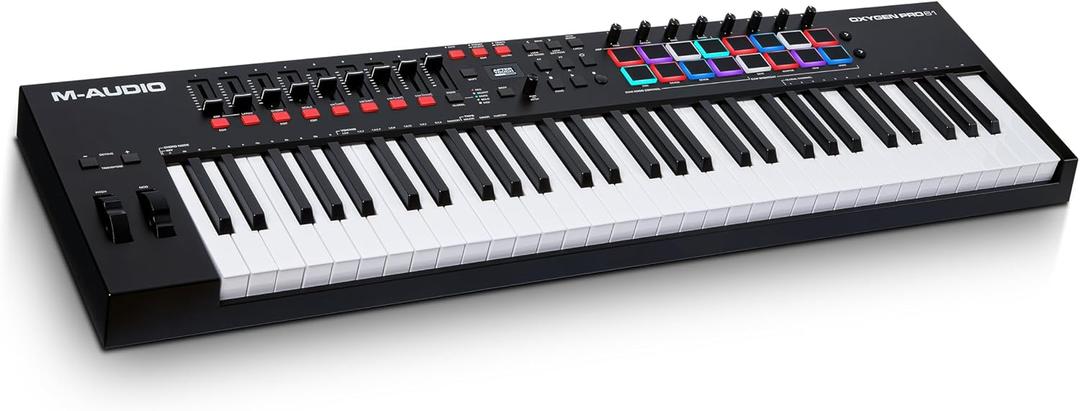 Four Indigenous Instruments M-AUDIO Oxygen Pro 61 Key USB MIDI Keyboard Controller With Beat Pads ...
