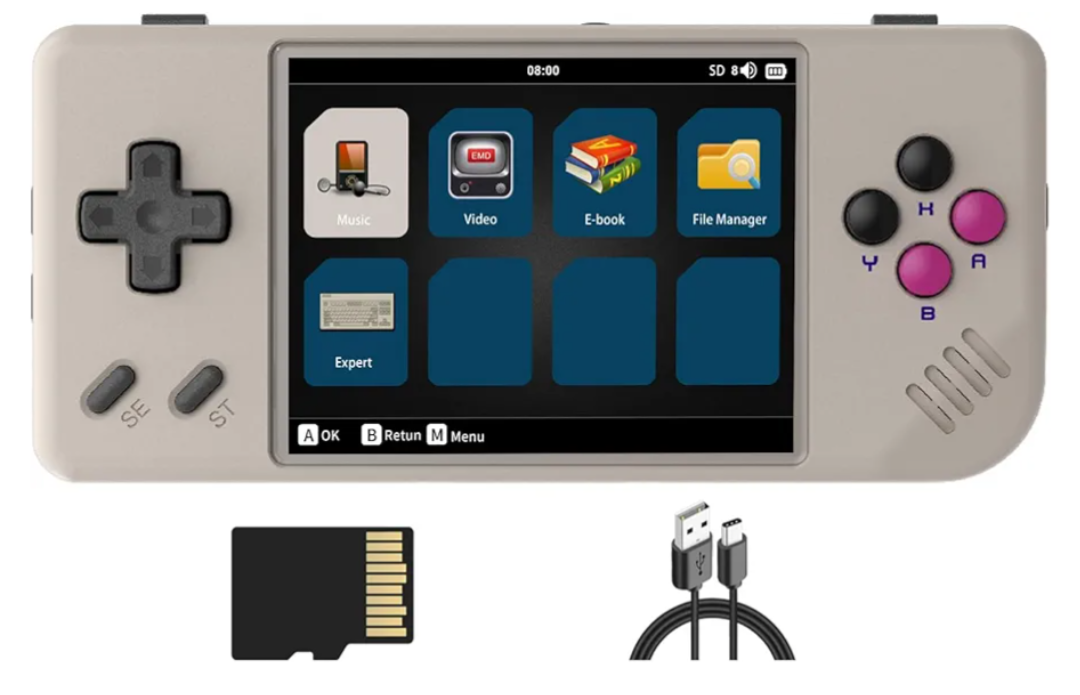 RG28XX Handheld Game Console with 640*480 2.83 Inch IPS Screen Built-in 5500+ Games 3100mAh Battery Linux System Support HDMI TV Output Multimedia Player (Gray)