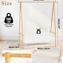 Bamboo Clothes Rack with Storage Box, Portable Extra Large Garment Rack Clothing, Foldable Wardrobe For Entryway and Bed Room (L)