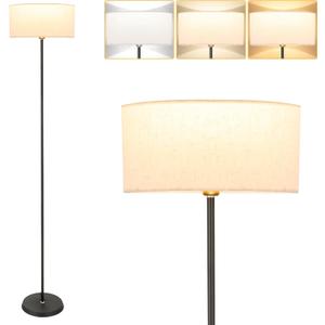 Mid Century Modern Floor Lamp for Living Room, Dimmable Tall Lamp with 3 Color Temperature Dimmable LED Bulb, Cordless Pole Lamp for Bedroom, Reading Lamps Floor Standing