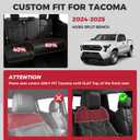 FREESOO for Tacoma 2024 2025 2026 Seat Covers Full Set - Custom Fit for Toyota Tacoma Double Crew Cab, SR, SR5, TRD Sport, TRD Off-Road, Pickup Truck Seat Covers with Faux Leather(Black)