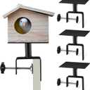 4 Pack Bird House Mount for Fence Birds Feeder Mounted Adjustable Heavy Duty Clamp-on Shelf Bracket for Garden Backyard Patio Deck Tree Outdoor Decor (Bird House Not Included)