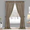 StangH Camel Beige Velvet Curtains - Stylish Thermal Insulated Drapes for Office, Soft Noise Reducing Curtains, Neutral Beige Decor, W52 x L100, 2 Panels