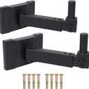HD-339 Heavy Duty Speaker Wall Mount,Hold up to 100lbs,Speaker Wall Mount Bracket Design for Professional Audio PA Speakers,Screw Hidden (2 Packs Black)