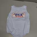 Dobeiokal My First 4th of July Baby Girl Outfit American Flag Sleeveless Romper Summer Bodysuit Cute 4th of July Baby Boy Outfit(A-Blue USA,12-18 Months)