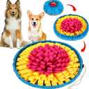 Snuffle Mat for Dogs, Adjustable Pet Sniff Mat for Interactive Games, Pet Enrichment Toys for Large Medium Small Dogs, Mental Stimulation Training and Slow Eating (Rose Red and Yellow)