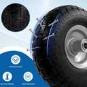 10-Inch 4.10/3.50-4 Tire and Wheel Flat Free, Heavy Duty Solid Replacement Tire with 5/8" Bearings, for Wheelbarrows Hand Trucks Dollies Trolleys Generators, (2-Pack) (Gray)