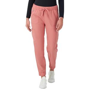Hanes Women's Scrubs Cargo Joggers, Healthcare Scrub Joggers for Women, Moisture Wicking (Pink, L)