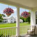 INQCMY Artificial Hanging Flowers for Outdoors, 6 Bundles UV Resistant Artificial Hanging Baskets,All Weather Fake Flowers for Patio, Porch, Yard, Window Box,Home for Spring Summer Decoration.