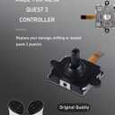4 Pack Joystick Replacement Kit for Meta Quest 3 Controller(12 in one), Repair Kit for Oculus Quest 3Controller, Include 4 Joysticks, 4 Thumbstick Grips, T5 Screwdriver, Tweezer, Pry Tool